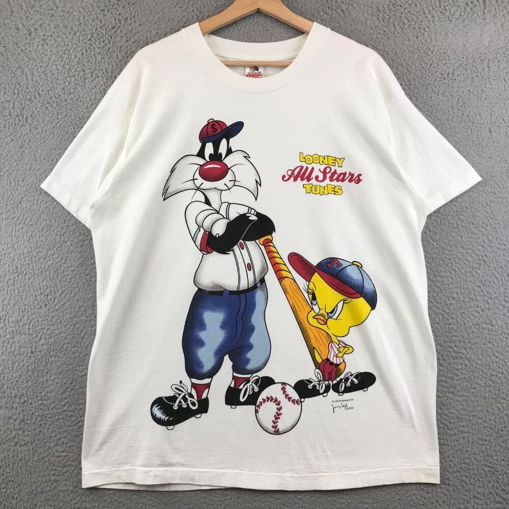 Vintage 1994 Looney Tunes All Stars‎ T-Shirt Featuring Sylvester & Tweety XL